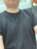 OVZH原創(chuàng)潮牌男裝輕薄短袖T恤男夏季新款圓領(lǐng)休閑簡(jiǎn)約柔軟針織線衫 黑色 L 碼【131斤-140斤】 曬單實(shí)拍圖