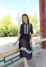 clotho Rennie品牌女裝雪紡連衣裙女2025年夏季新款韓版顯瘦休閑百搭刺繡拼接裙 黑色 M 曬單實拍圖