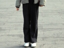 初語(yǔ)高腰垂感休閑褲女2024年冬季寬松闊腿褲加絨保暖長(zhǎng)褲 深灰色 M 曬單實(shí)拍圖