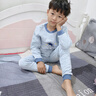 纖絲鳥(niǎo)（TINSINO）兒童保暖內衣男女童夾棉加厚睡衣冬季中小童寶寶秋衣秋褲套裝 曬單實(shí)拍圖