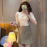 妃莉杋（FeiLiFan）新中式連衣裙女裝2024夏季新款國風(fēng)旗袍改良版小個子顯瘦裙子夏天 旗袍上衣+卡其裙子 M 曬單實(shí)拍圖