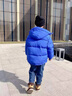 G.DUCKKIDS男童冬裝棉服2024新款中大童夾棉加厚保暖外套男孩寬松羽絨棉襖潮 藍(lán)色 RD棉服 160碼 曬單實(shí)拍圖