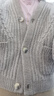 MISS SIXTY綿羊毛針織外套女V領(lǐng)紐扣寬松毛衣慵懶休閑氣質(zhì)溫柔 駝色 M 曬單實(shí)拍圖