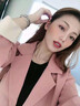 凱安尼女裝韓版網(wǎng)紅粉色小西裝外套女雙排扣寬松休閑chic西服春秋季2021新款 粉紅色 S 曬單實拍圖