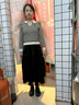 香影高腰復古中長(cháng)款裙子2025冬季新品純色設計感大擺裙a字中長(cháng)裙 黑色 M 曬單實(shí)拍圖