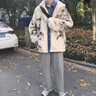 gxmy羊羔毛絨外套男士休閑套裝冬季新款寬松棉衣男裝保暖棉服三件套潮 米白外套+加絨白+加絨褲子黑 XL 曬單實(shí)拍圖