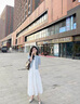 熒蒂（YINGDI）氣質(zhì)溫柔風(fēng)御姐穿搭套裝女夏款藍色西裝短外套白色裙子洋氣兩件套 連衣裙+短外套【套裝】 M 曬單實(shí)拍圖