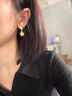 Amber Lollipop水晶耳環(huán)女士小眾高級耳釘耳墜耳飾生日七夕情人節(jié)禮物送女友老婆 黃色（流光至境系列） 曬單實(shí)拍圖