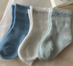 全棉时代婴儿袜子男女童中筒四季棉袜透气 蔚蓝+白+天蓝（3双装 ）9.5cm 实拍图