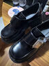 巧丂厚底樂(lè )福鞋增高小皮鞋2025春秋新款百搭英倫風(fēng)粗跟單鞋高跟鞋子女 黑色 37 卡碼拍大 曬單實(shí)拍圖