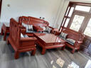 虎大師紅木家具緬甸花梨（學(xué)名：大果紫檀）中式古典客廳沙發(fā)組合國色天香沙發(fā)別墅沙發(fā) 沙發(fā)1+2+3七件套 曬單實(shí)拍圖