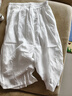 阿尤布褲裙夏天女棉麻裙褲023夏季新款闊腿七分褲女顯瘦褲子百搭文藝范 白色 M 90-100斤 曬單實(shí)拍圖