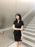 媛可職高端短袖職業(yè)裝西裝套裝女夏薄款時(shí)尚氣質(zhì)工裝上班正裝西服酒店前臺經(jīng)理美容院工作服 單件黑色西裝 L 曬單實(shí)拍圖