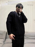 柏銘臣毛衣男冬季新款美式復古寬松休閑加厚保暖內搭潮流圓領(lǐng)打底衫男 黑色 L 【建議110-130斤】 曬單實(shí)拍圖