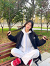 莫代爾棒球服外套女2025春秋季新款寬松時尚潮流百搭韓版飛行夾克上衣 黑色 M 85-100斤 曬單實(shí)拍圖