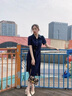 經(jīng)典故事（JANE STORY）2025新款通勤polo領(lǐng)襯衫連衣裙女夏季修身時(shí)尚復(fù)古氣質(zhì)襯衣裙小眾 M05深藍(lán)色 M 曬單實(shí)拍圖