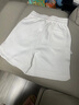 羅蒙（ROMON）設計感菱形花紋白色短褲男潮牌帥氣五分褲男士夏季居家外穿半截褲 曬單實(shí)拍圖