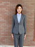 伊婭莎小西裝外套女職業(yè)裝西服套裝氣質(zhì)干練工裝白領(lǐng)面試正裝前臺工作服 灰色西裝+西褲 L 建議100-110斤 曬單實(shí)拍圖