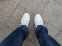 赫尼保羅（HENIBAOLUO）頭層牛皮男鞋品牌運動(dòng)鞋男真牛皮透氣男士休閑皮鞋跑步旅游鞋男 白灰色【頭層牛皮】 42 (260mm) 運動(dòng)鞋碼 曬單實(shí)拍圖