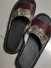 哲燁牛皮繡花夏季新款居家用男女四季室內軟底牛皮腳墊夏天真皮涼拖鞋 醬紅 39-40 (270mm) 曬單實(shí)拍圖