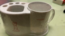 茶花（CHAHUA）漱口杯牙刷架塑料創(chuàng  )意浴室牙膏架牙刷盒帶刷牙杯牙刷杯套裝 白色 曬單實(shí)拍圖
