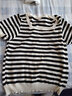 羅蒙（ROMON）女裝短袖T恤 2026夏季新款條紋薄款針織衫毛衣寬松空調衫衫上衣女 黑色 S 80-90斤 曬單實(shí)拍圖