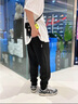 花花公子（PLAYBOY）休閑褲男春秋2025新款潮流時(shí)尚百搭束腳褲子男韓版純色直筒長(cháng)褲男 黑色 XL 曬單實(shí)拍圖