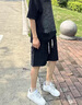 羅蒙冰絲工裝短褲男夏季青年休閑外穿中褲美式潮流運動(dòng)速干寬松五分褲 GS371灰色 XL 曬單實(shí)拍圖