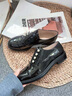 STUART WEITZMAN/SW MRSPATS秋冬黑色珍珠粗跟牛皮革樂福鞋女鞋真皮 曬單實拍圖
