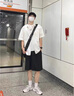NASA GISS襯衫男士夏季冰絲短袖男女同款寬松襯衣外套百搭上衣服 白色 2XL  曬單實拍圖