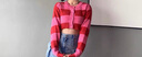 CHUU條紋外套女2025秋季新品愛心小個(gè)子復(fù)古短款長袖上衣針織開衫 紅條紋 均碼 曬單實(shí)拍圖