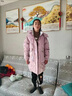 G.DUCKKIDS兒童羽絨服女童裝韓版洋氣中長(cháng)款過(guò)膝免洗中大童冬季加厚保暖外套 粉紅色 8288 140 合適1.4米55-70斤左右 曬單實(shí)拍圖