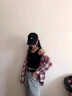 嘉麗薇吊帶背心女夏季運(yùn)動內(nèi)衣性感小個子短款內(nèi)搭背心美背吊帶無袖上衣 黑色 XL ( 建議 108-120斤) 曬單實(shí)拍圖