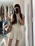 妙奕嘉加厚百褶裙半身裙女秋季半裙裙子短裙秋冬新款白色灰色jk制服百搭 毛呢絲絨蝴蝶結(jié)百褶裙【白色】 M 曬單實(shí)拍圖
