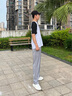 七武海垂順冰絲褲子男夏季新款薄款男士寬松休閑長(cháng)褲潮流直筒運動(dòng)闊腿褲 K516灰色+K516黑色【2件裝】 XL 曬單實(shí)拍圖