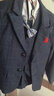 閃閃藍寶 兒童西裝男童禮服花童西服套裝主持人服裝鋼琴演出服表演服正裝 外套馬甲褲子，襯衫，領(lǐng)結口袋巾 120碼建議體重37-43斤 曬單實(shí)拍圖