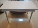 巧手七（QIAOSHOUQI） 北欧实木书桌电脑桌椅子套装中学生书台简约桌子卧室学习桌成人办公桌简易 纯白色（简约版） 100cm*60cm*75cm（双抽屉） 实拍图