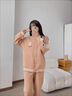 浪莎（LangSha）睡衣女生秋冬加厚純棉夾層長(cháng)袖家居服冬天空氣棉保暖夾棉兩件套裝 MFT-15002 2XL 女175(150-170斤) 曬單實(shí)拍圖