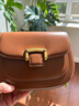tushky品牌 2026春新款單肩包頭層牛皮小包包女馬鞍包真皮女包斜挎包 咖啡色 曬單實(shí)拍圖