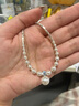 BREZ夏季碎銀子珍珠項鏈女2024新款輕奢小眾感強光珍珠鎖骨鏈生日禮物 碎銀珍珠吊墜項鏈 曬單實拍圖