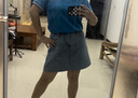 高腰牛仔短裙女夏季新款大碼胖mm韓版高腰小個(gè)子包臀a字半身裙子 淺藍(lán)色 L【109-118斤】 曬單實(shí)拍圖