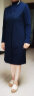 颜域气质立领连衣裙女冬装2023新款女士通勤中长款宽松显瘦裙子 蓝色1 L/40 实拍图