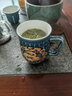 乾唐軒活瓷勢在必得 茶杯陶瓷高級 泡茶杯帶蓋茶水分離帶過濾辦公杯禮盒 寶石藍+鎏金 曬單實拍圖