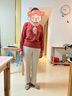 蜜凡蘇2024新款本命年龍年女紅毛衣媽媽小個子冬裝加絨加厚一體絨上衣 8820 紅色 L 建議100-110斤 曬單實拍圖