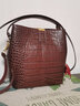 ANDSEEYOU小水桶包女真皮高級感包包2026春夏新款小眾菜籃子女包手提斜挎包 橙色 曬單實(shí)拍圖