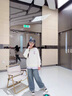小豬彼特女童牛仔褲春秋2025新款兒童褲子秋裝套裝大童女裝秋季闊腿褲直筒 13042藍色【春秋款】 150 cm 曬單實(shí)拍圖