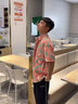 美羅邦 MELOBAN100%純棉長袖襯衫男士春秋新款潮流寬松百搭休閑長袖印花字母襯衣 粉色 【短袖款】 XL 參考135-150斤左右 曬單實拍圖