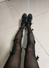 JIOESC蝴蝶結黑絲女春秋季防勾絲襪lolita洛麗塔純欲仿珍珠任意剪連體襪 棕色蝴蝶結 曬單實(shí)拍圖