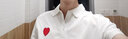 笙韻愛(ài)心情侶裝夏季短袖t恤POLO領(lǐng)衣服結(jié)婚登記領(lǐng)證團(tuán)體班服定制 白色愛(ài)心（男女同款，尺碼偏?。?XL (建議120-130斤） 曬單實(shí)拍圖