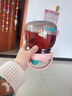 逗趣家大肚子水杯帶吸管塑料杯女大容量水杯學(xué)生水壺高顏值可愛(ài)雙飲杯 粉色 900ml+立體貼 夏季便攜可斜跨兒童飲水壺 曬單實(shí)拍圖